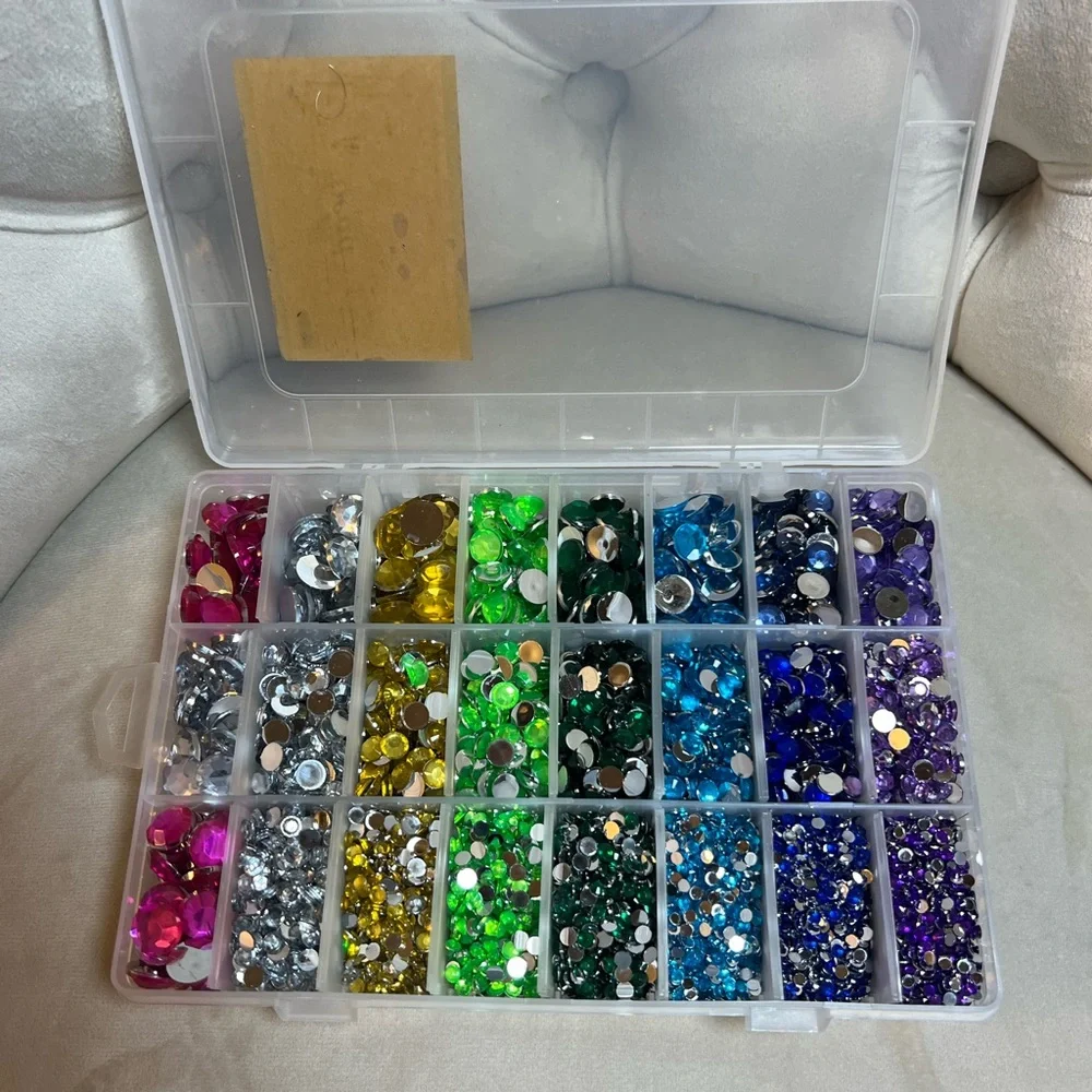 Rhinestone Box‎ Round Flatback  multiple colors